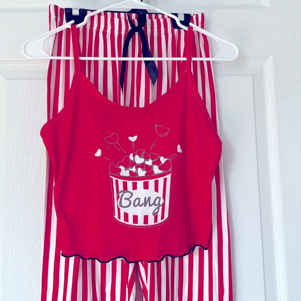 Shein 2 Pcs Set Women Summer Popcorn Pajamas